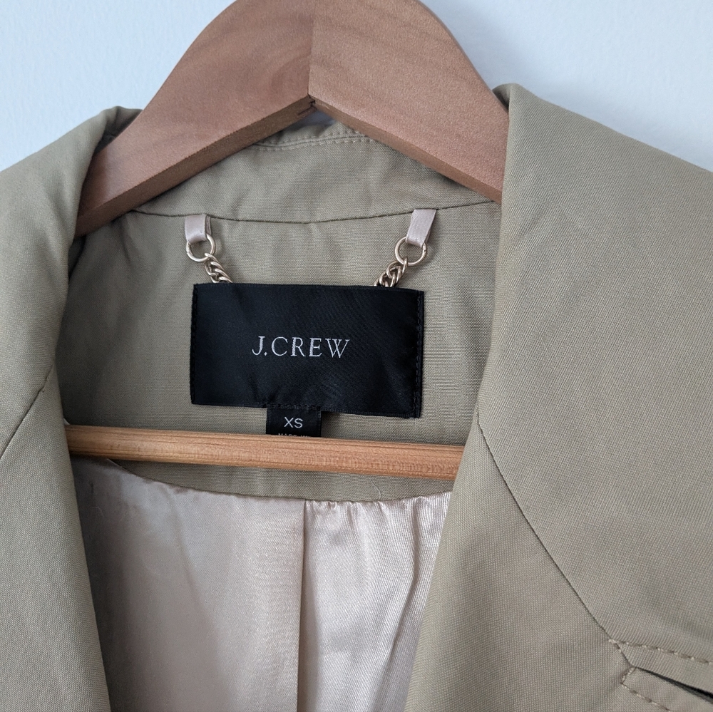J. Crew Relaxed Oversized Tan Trench Coat - Picture 4 of 13